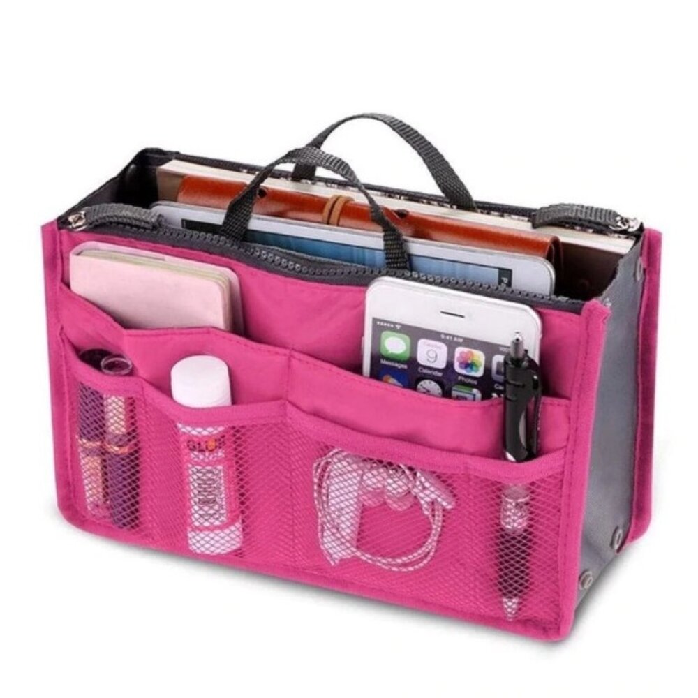 Handbag Organizer Insert /Purse Tote / Make-up/ Divider - Pink - NWT